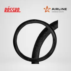 AWC-SF-09M AIRLINE Оплетка на руль, искусственный мех, черная, 38 см / M