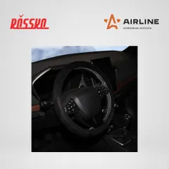 AWC-SF-09M AIRLINE Оплетка на руль, искусственный мех, черная, 38 см / M