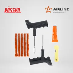 ATRK22 AIRLINE Ремкомплект для б/к шин пистолетные ручки (клей, шило для жгута,шило-напильник, жгуты 5 шт.)