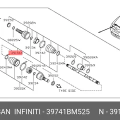 39741-BM525 Nissan Пыльник ШРУСа