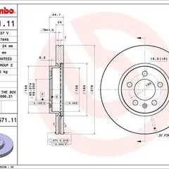 09.D571.11 Brembo Диск тормозной UV Coated | перед |