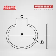 CC-5-30X2 Febest Кольцо стопорное 30.3x2.2 | прав/лев |