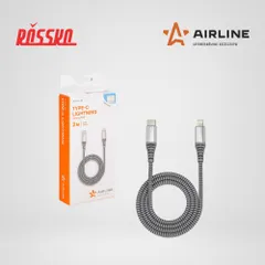ACH-C-40 AIRLINE Кабель Type-C - Lightning (Iphone/IPad) поддержка PD 2м, серый нейлоновый