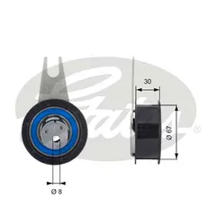 T43041 Gates Снят с производства Ролик натяжной ремня ГРМ