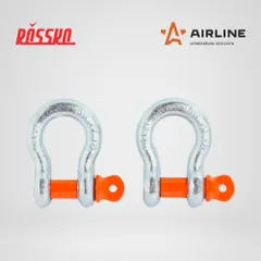 ASHA005 AIRLINE Шаклы буксировочные металлические 2 т / 8 т с сумкой, набор 2 шт.