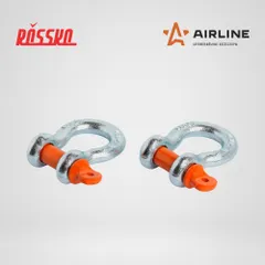 ASHA005 AIRLINE Шаклы буксировочные металлические 2 т / 8 т с сумкой, набор 2 шт.