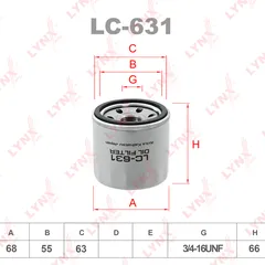 LC-631-SP LYNXauto Масляный фильтр в сервисной упаковке