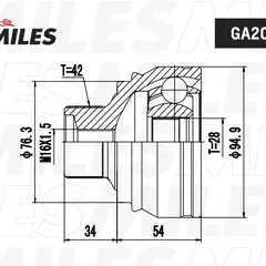 GA20819 Miles ШРУС AUDI A4 (8K2) 07-15 нар.