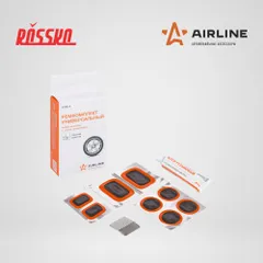 ATRK-6 AIRLINE Набор для ремонта камер (заплатки 25x25, 52x32, 35x24, н/ж бумага, клей-активатор)