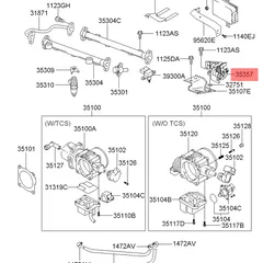 353573B011 Hyundai/Kia Потенциометр положения дроссельной заслонки 15 вт 12в
