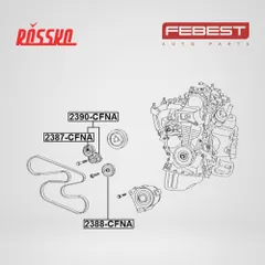 2387-CFNA Febest Ролик натяжной для ремня кондиционера