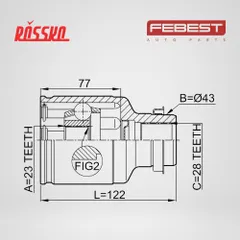 0511-GEMTRH Febest ШРУС внутренний 23x43x28, передний правый