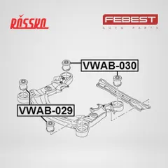 VWAB-029 Febest Сайлентблок подрамника, передний правый, левый