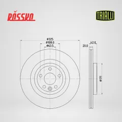 DF 210218 Trialli Диск тормозной для а/м Land Rover Discovery Sport (14-)/RR Velar (17-) зад. d=325 (окраш.) | зад |