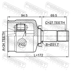 3511-NL3LH Febest Шрус внутренний 34x31.7x27 | лев |