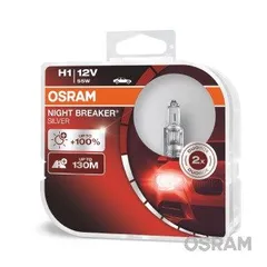 64150NBS-HCB Osram Комплект ламп H1 12V 55W P14.5s NIGHT BREAKER SILVER +100% больше света 2 шт., 1 комплект