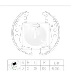 T350A14 Nippon pieces Колодки тормозные барабанные