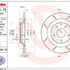 08.C425.75 Brembo Диск тормозной Max, задний