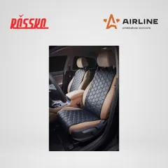 ACS-SF-01 AIRLINE Накидки Алькантара , передние (2 шт.), экокожа с перфорацией, черные