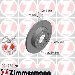 100.1236.20 Zimmermann Диск тормозной | зад |