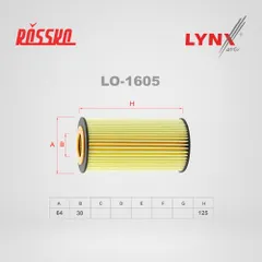 LO-1605 LYNXauto Масляный картриджный фильтр