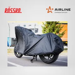ADMC012 AIRLINE Чехол-тент на мотоцикл защитный L (250х100х120см), люверс под замок, черный