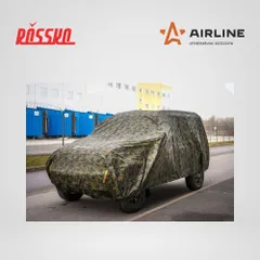 ADCT011 AIRLINE Чехол-тент защитный для автомобиля, размер XL 500х195х160 см, с молнией для двери, летний камуфляж