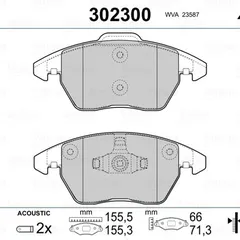 302300 Valeo Колодки тормозные дисковые | перед |