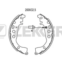 BK-4436 Zekkert Колодки торм. бараб. задн. Toyota Celica (T200,T230) 93-, IQ (J10) 09-, Prius (W20) 03-, Yaris (P10,P90,P130) 99-