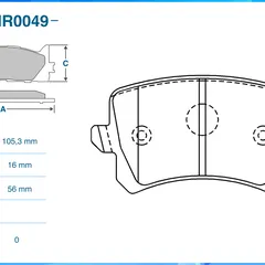C12NR0049 CWORKS Тормозные колодки задние (NAO)