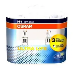 64150ULT-HCB Osram Комплект ламп H1 12V 55W P14.5s ULTRA LIFE, 4 года гарантии, 2 шт, 1 комплект