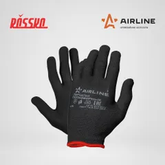 ADWG006 AIRLINE Перчатки полиэфирные с подвесом L, черные
