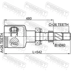 3511-NL32WDMTRH Febest Шрус внутренний 26x40x26 | прав |