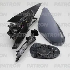 PMG0234M08 PATRON Зеркало наружное в сборе прав электр с подогр, грунт, асфер , 2 указ поворота, электроскладыв, память AUDI: A6, S6, RS6 C7 2011-