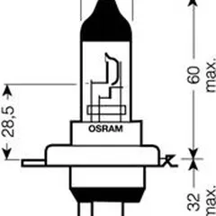 64193-01B Osram Лампа H4 12V 60/55W P43t ORIGINAL LINE качество оригинальной запасной части 1 шт.
