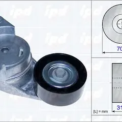 15-3842 IPD Натяжная планка, поликлиновой ремень