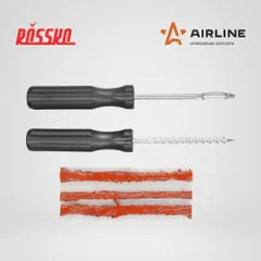 ATRK28 AIRLINE Ремкомплект для б/к шин прямые ручки (шило: для жгута+спиральное, 3 жгута)