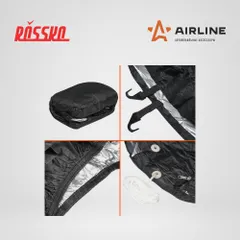 ADCT005 AIRLINE Чехол-тент защитный на автомобиль M 495х195х120см с молнией для двери, универсальный, черный