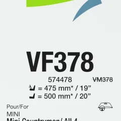 574478 Valeo Комплект щеток стеклоочистителя Silencio бескаркасных 475/19`+500/20` (штыковой замок ) | перед |