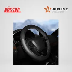AWC-SL-01L AIRLINE Оплетка на руль из искусственной кожи с перфорацией, черного цвета, 40 см, L
