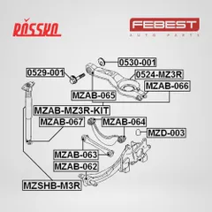 MZSHB-M3R Febest Пыльник заднего амортизатора, задний, правый, левый