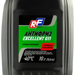 17343N RUSEFF Антифриз ANTIFREEZE EXCELLENT G11, зеленый, 10 л.