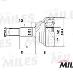 GA20005 Miles ШРУС AUDI 80/90/100/200 1.6-2.3 70-94 нар.