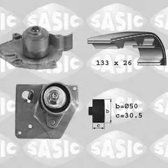 3904004 Sasic Комплект ремня ГРМ + насос водяной