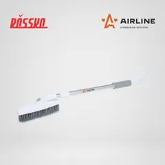 AB-R-06R AIRLINE Щетка от снега и льда с телескопической рукояткой с мягкой распушённой щетиной и скребок 86-113 см