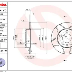 08.7165.75 Brembo Диск тормозной Max, задний