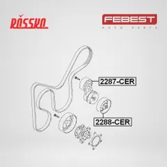 2287-CER Febest Ролик натяжной приводного ремня в комплекте