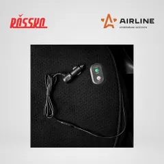 ADHC017 AIRLINE Накидка с подогревом на перед.сид. PRO, 12/24В, 36Вт,встр.пульт., искусст.мех/кожа,черн.