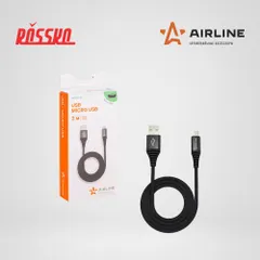 ACH-C-46 AIRLINE Кабель USB - micro USB 2м, черный нейлоновый