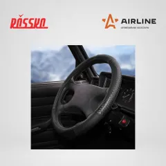 AWC-SL-03XL AIRLINE Оплетка на руль, искусственная кожа с тиснением, черная, 42 см / XL